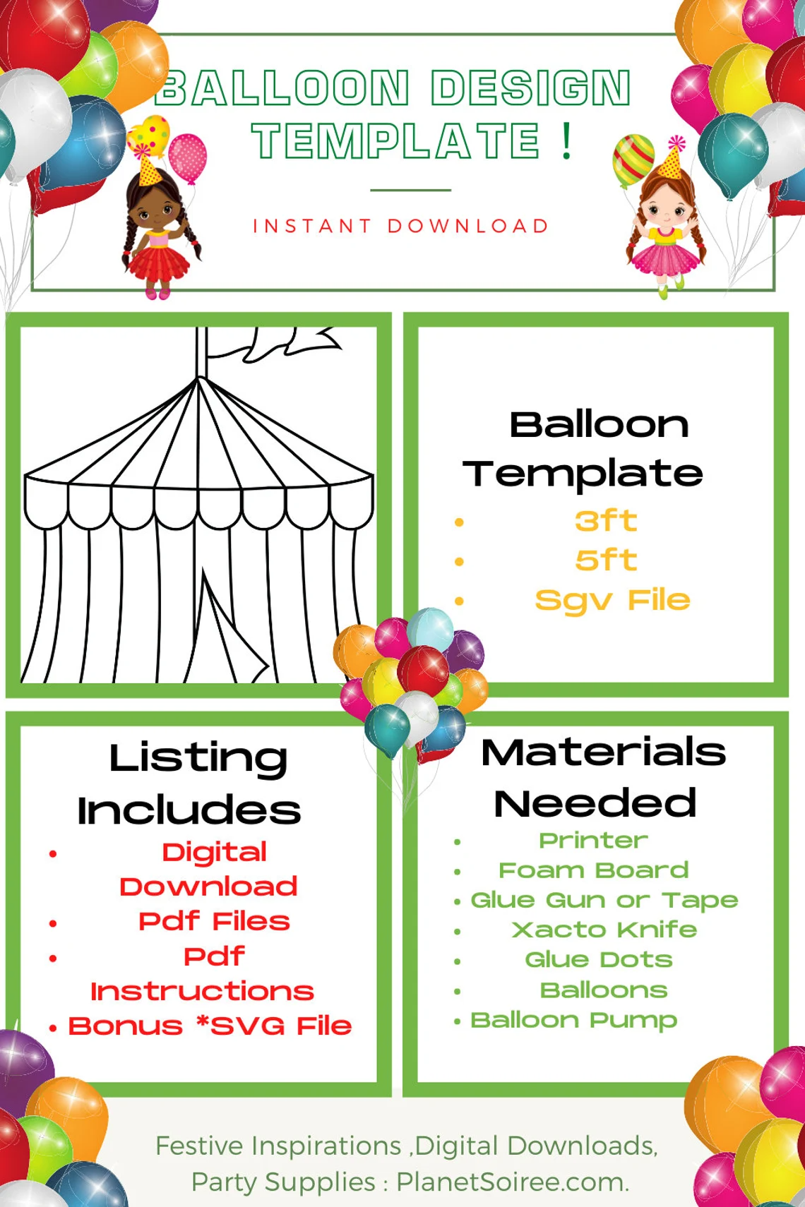 Circus Tent, Cabana, Yurt, Balloon Mosaic, Tent Mosaic ,Balloon Template , Birthday Decor , Glamping Party , Diva Birthday decor