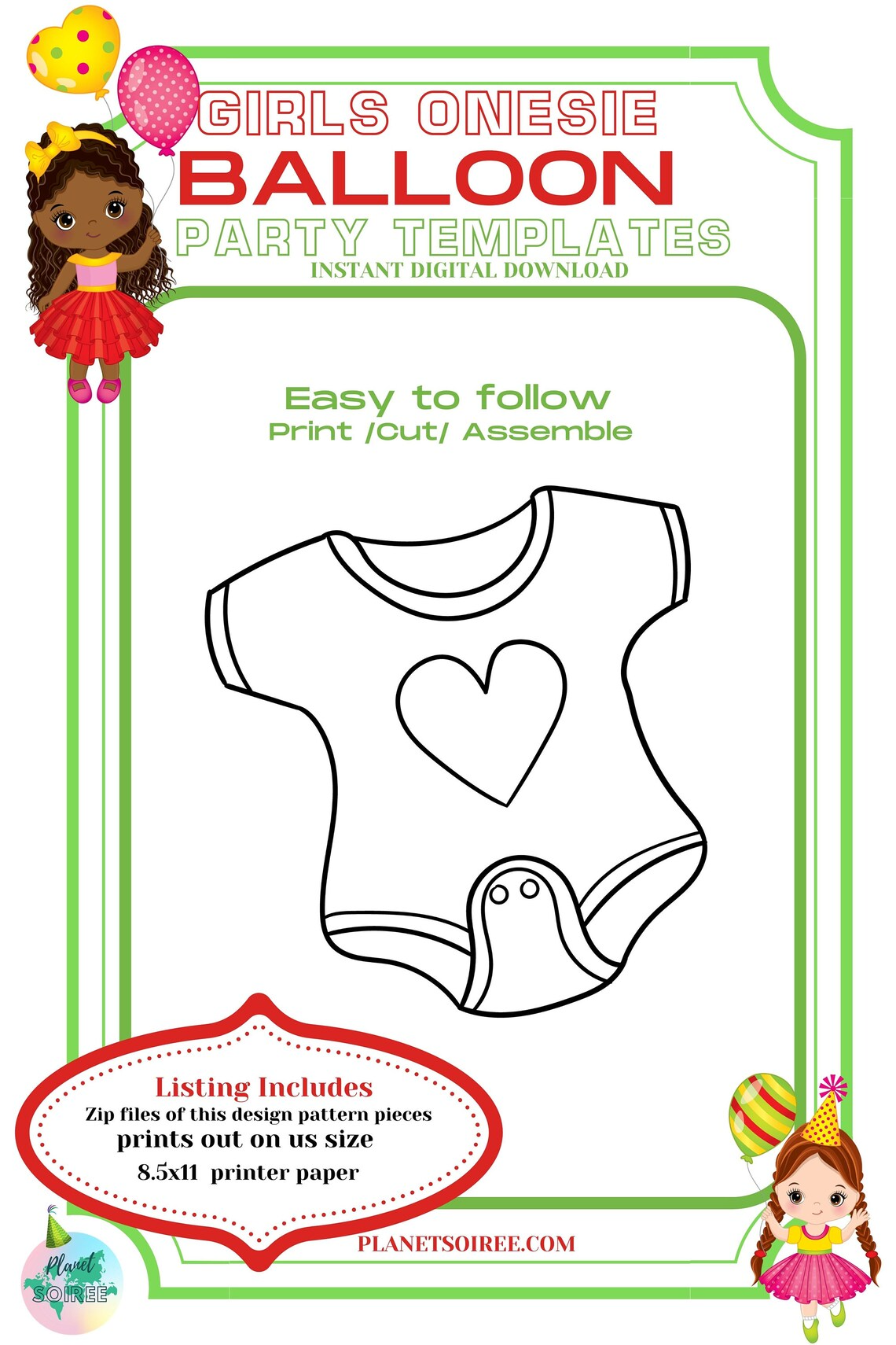 Baby Onesie Balloon Template Digital Downloads, Baby Shower Balloon Mosaic, Baby Romper Templates, Baby Bodysuit Birthday Balloon templates.