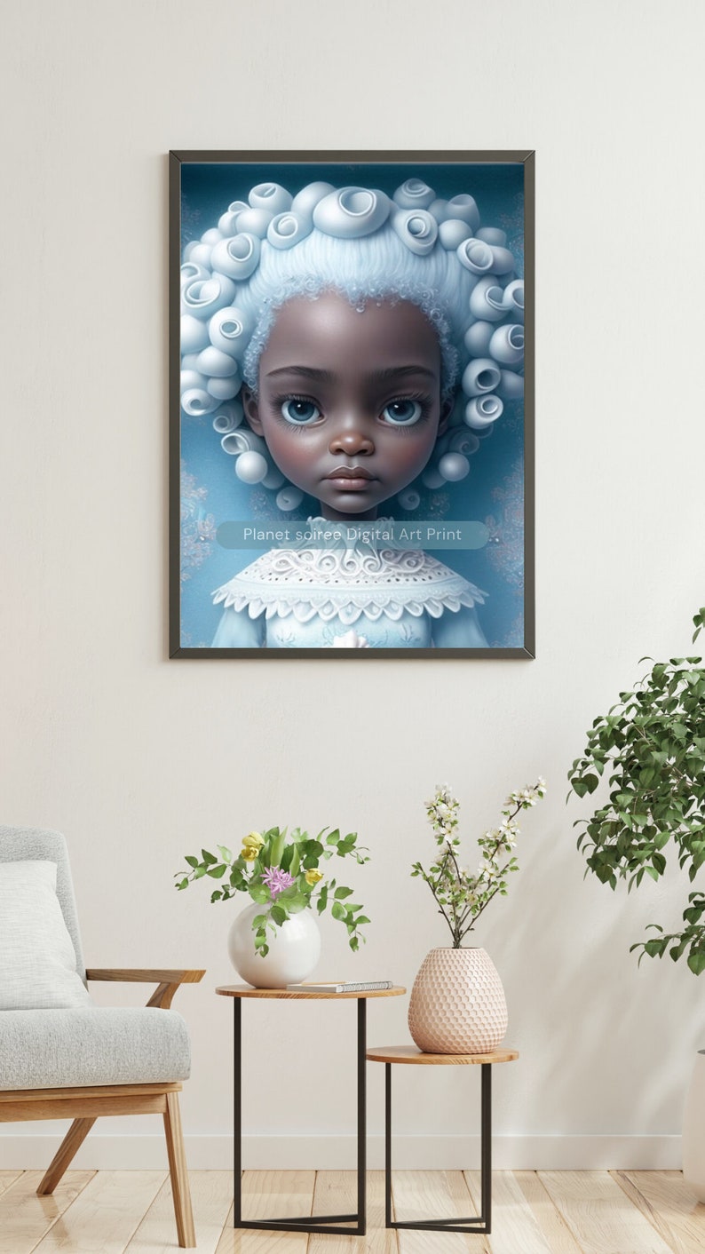 Digital Download, Melanin Ice Princess Clipart, Ice , Frozen Digital design PNG ,sublimation,High Resolution , POD, KPD Commercial Use