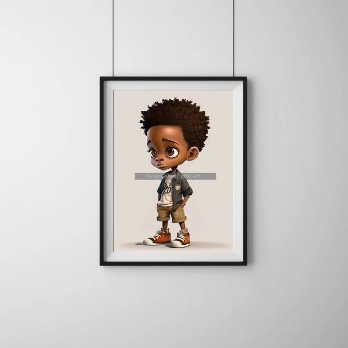 Digital Download, Empowering African American Boy: Adorable Clipart for Boys , Black Boy, Invites , Art Print , T-shirts , Commercial Use