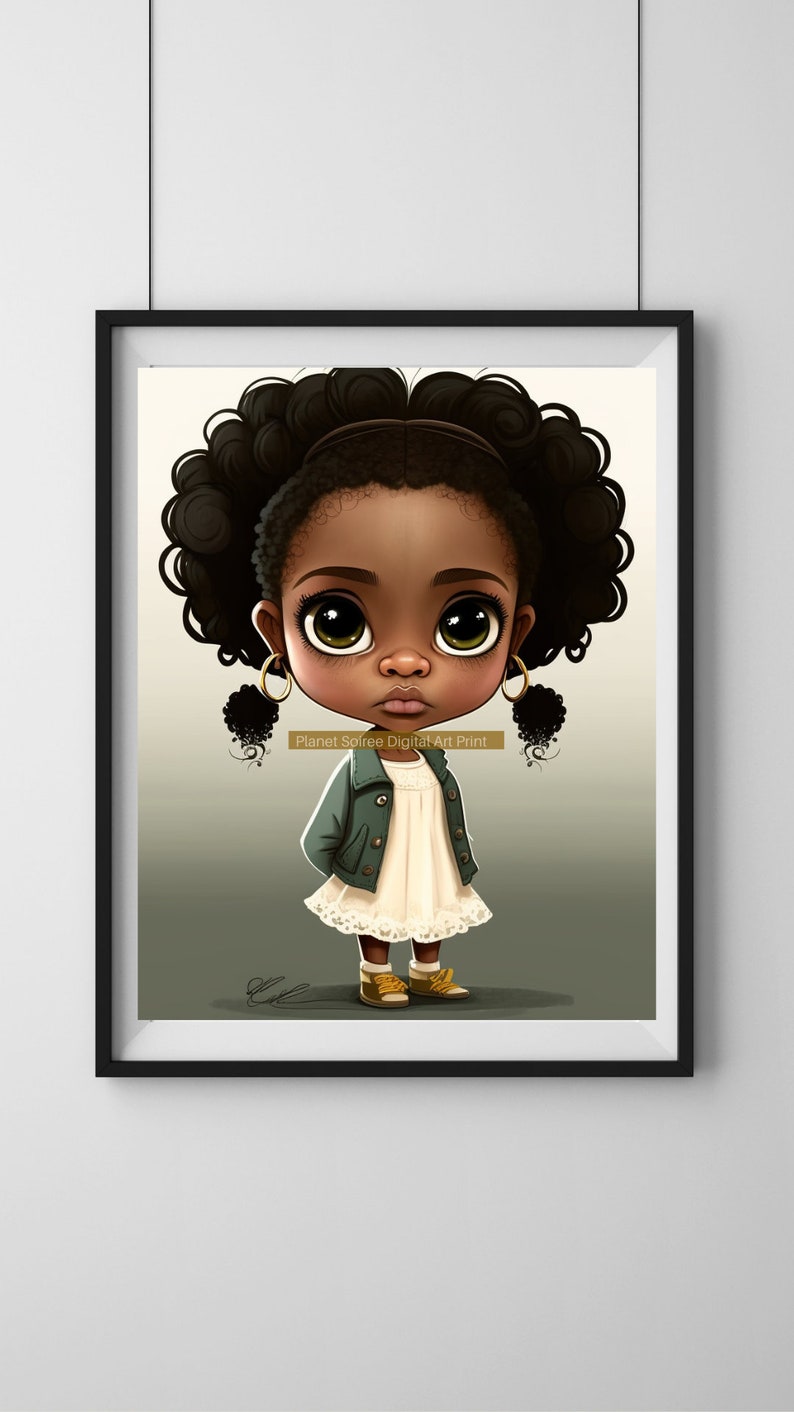 Digital Download, African American Digital Clipart, Black Girl Graphics - Commercial Use, Clipart for Kids, Posters, KPD, Sublimation, POD