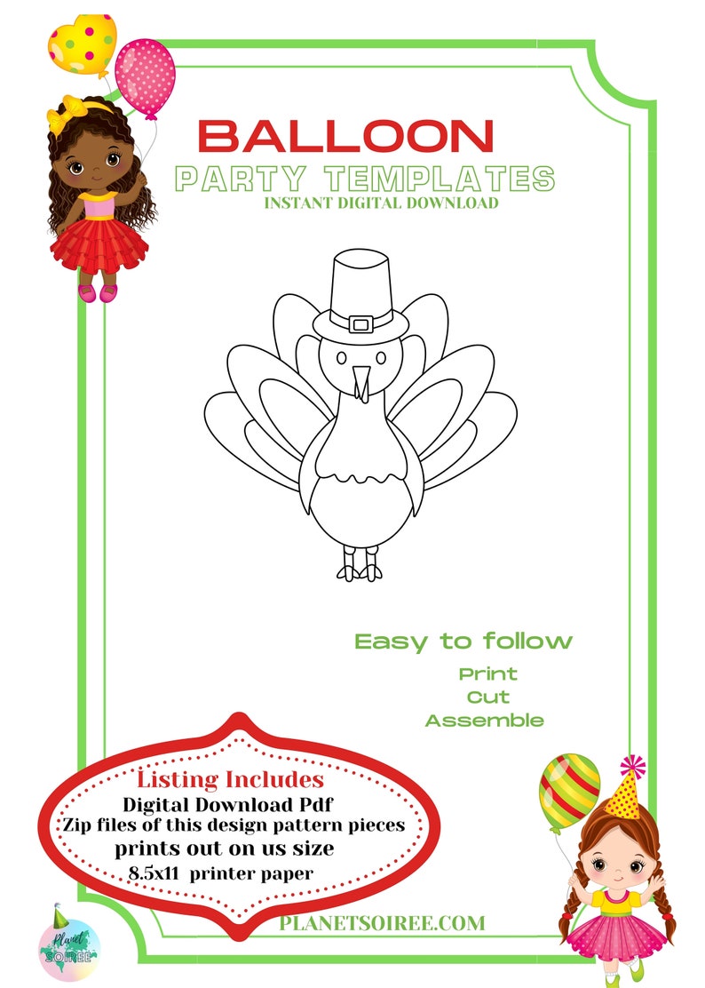Pilgrim Turkey Mosaic Balloon Template , Thanksgiving Mosaic , Thanksgiving Turkey mosaic from balloons , Thanksgiving Holiday Decor