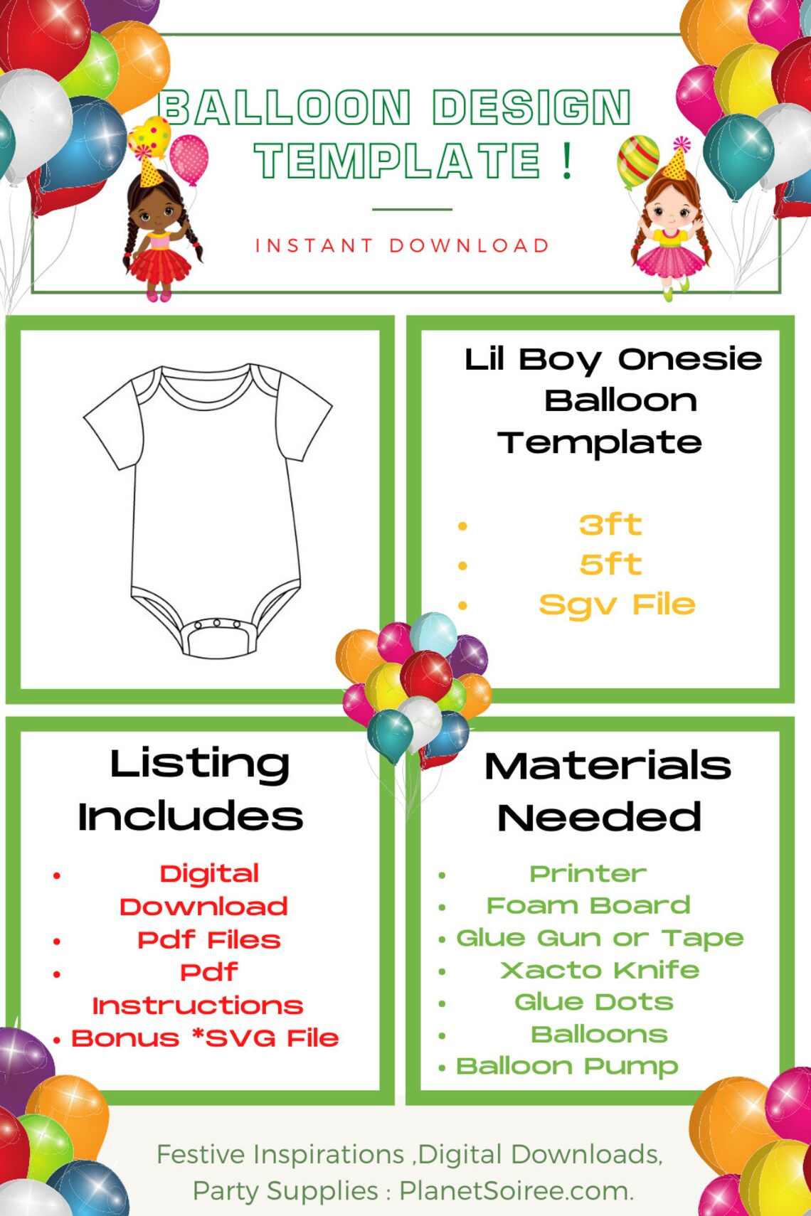 Lil Boy Onesie,Digital Download Balloon Templates for Birthday , Mosaic Balloon, baby shower mosaic , lil boys birthday , gender revel