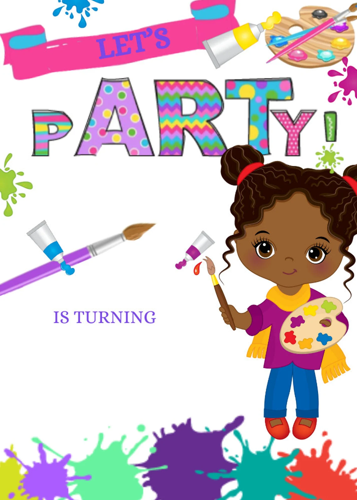 Lets Paint Party Invite Birthday Painting Party Invitations 