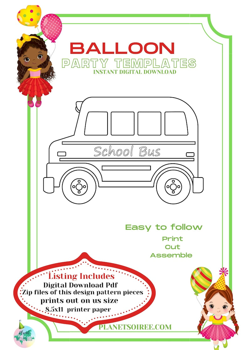 School Bus Balloon Mosaic Template , Back to school Bus Mosaic, Yellow school bus Mosaic from Balloons, Magic School Bus, School Decor