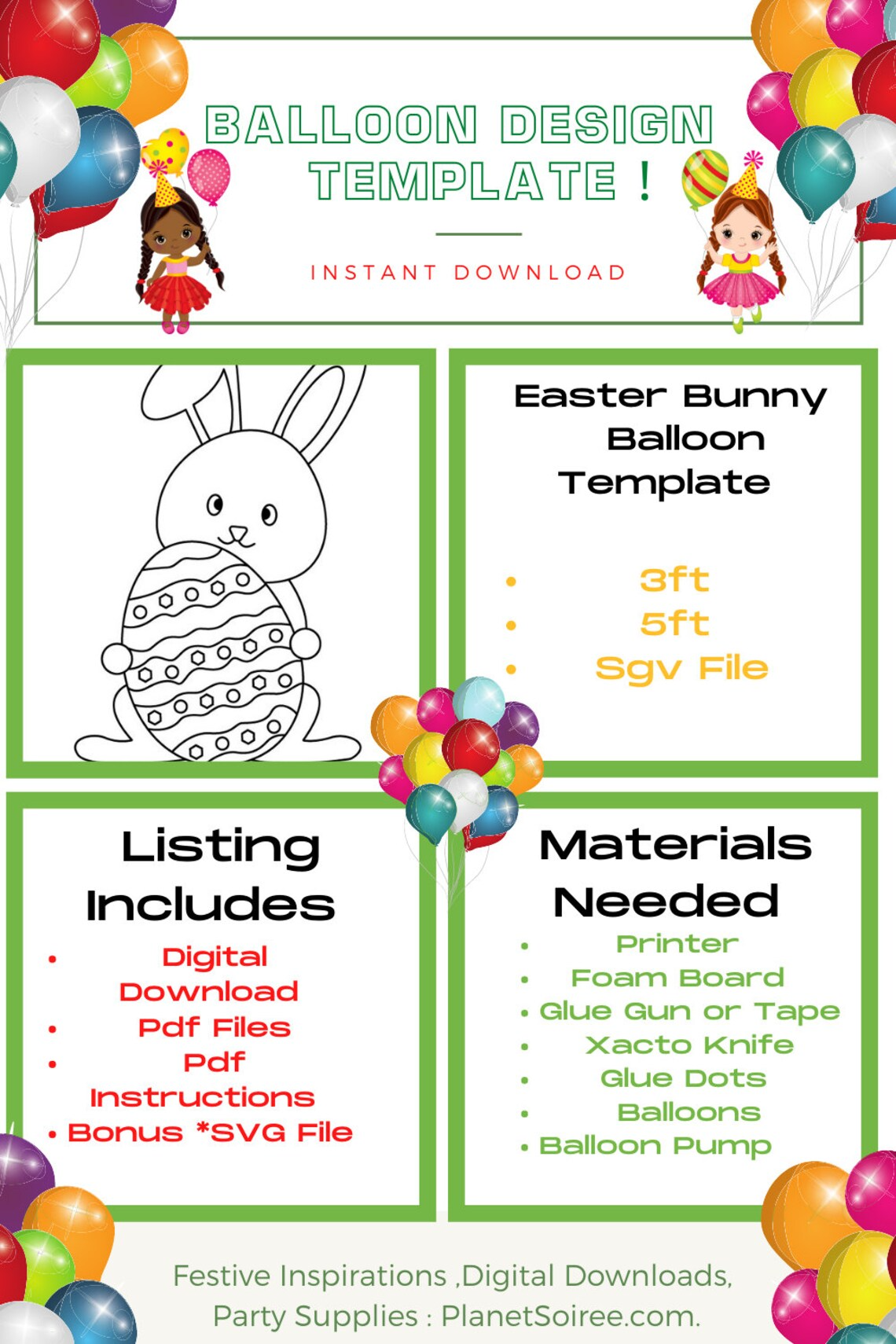 Easter Bunny, Bunny Rabbit, Pdf, Mosaic from Balloons, Rabbit, Diy, Easter Decor, Mosaic Template, Easter Mosaic, Bunny Balloons