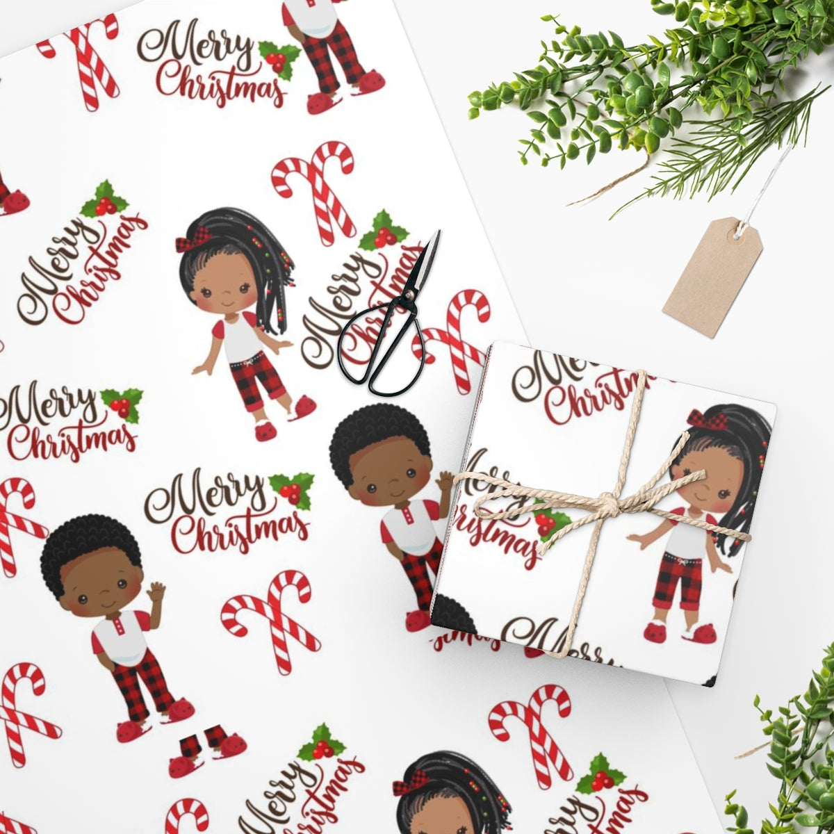 Peppermint Christmas Wrapping Paper , Heritage gift wrap