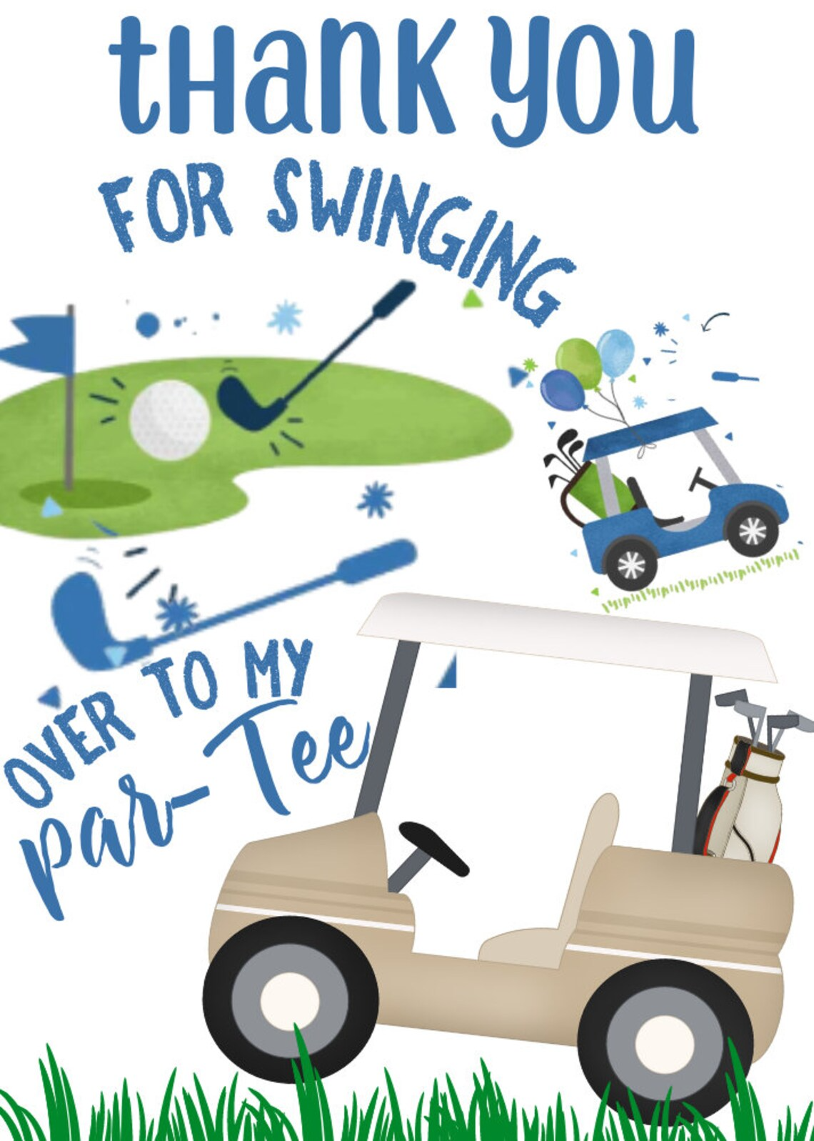 Golf Birthday invite, let’s ParTee Birthday Invitation , personalized party invitation, Invite , Digital Download