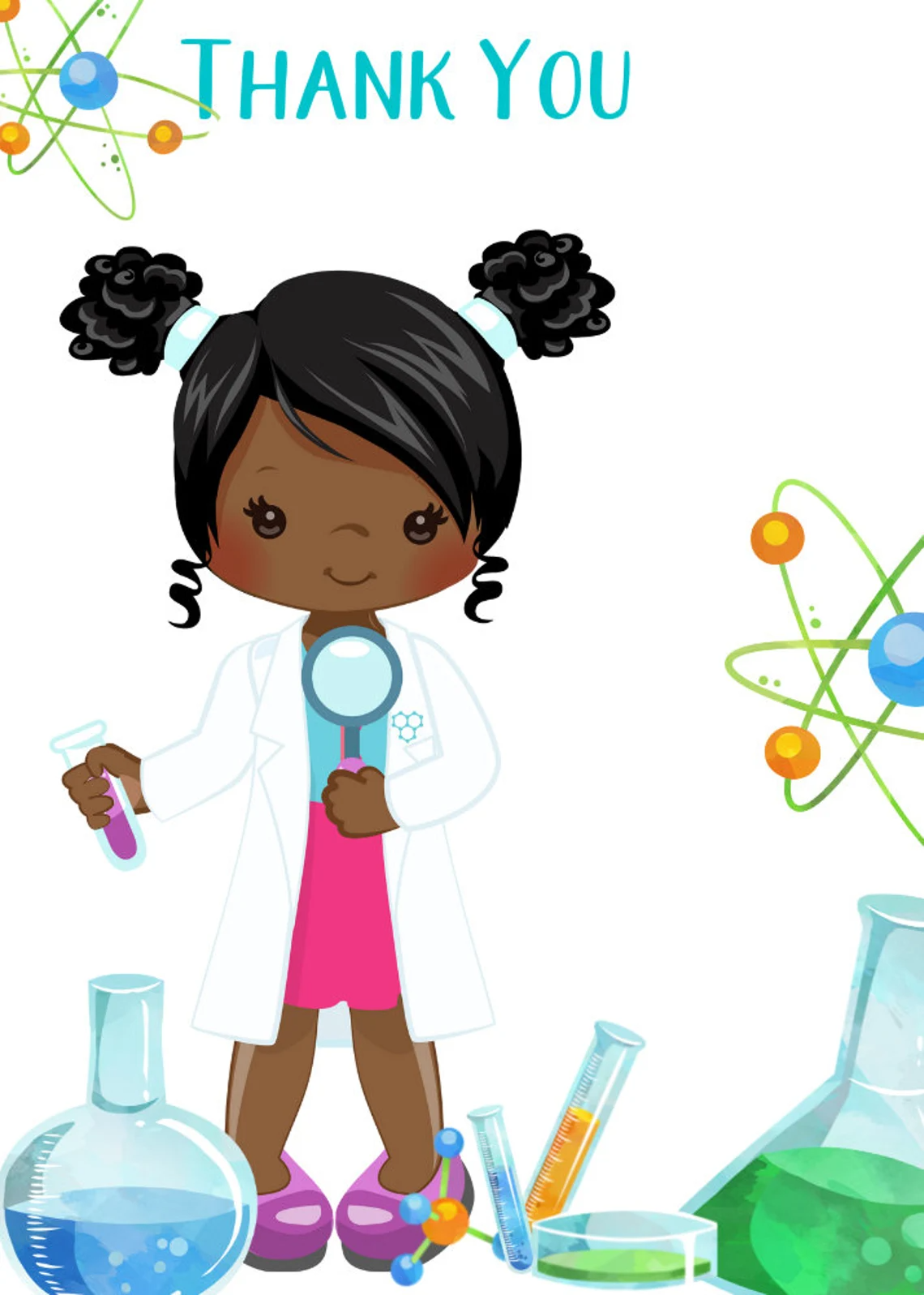 Lil Miss Scientist birthday invite, Lil Miss Scientist Birthday Invitation , personalized party invitation, Invite , Digital Download