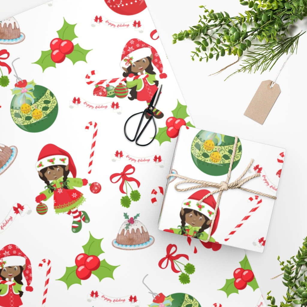 Peppermint Elves Wrapping Paper