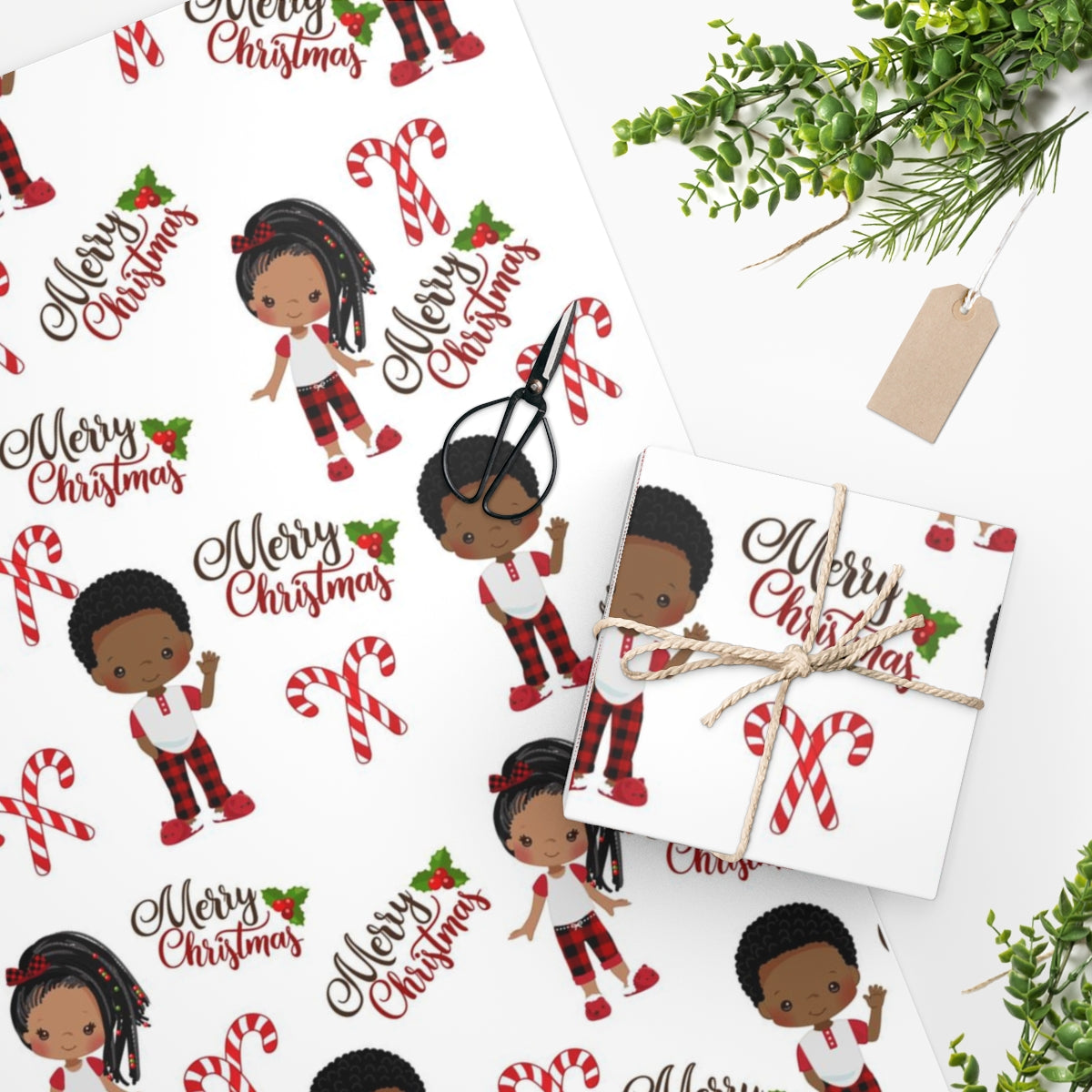 Peppermint Christmas Wrapping Paper , Heritage gift wrap