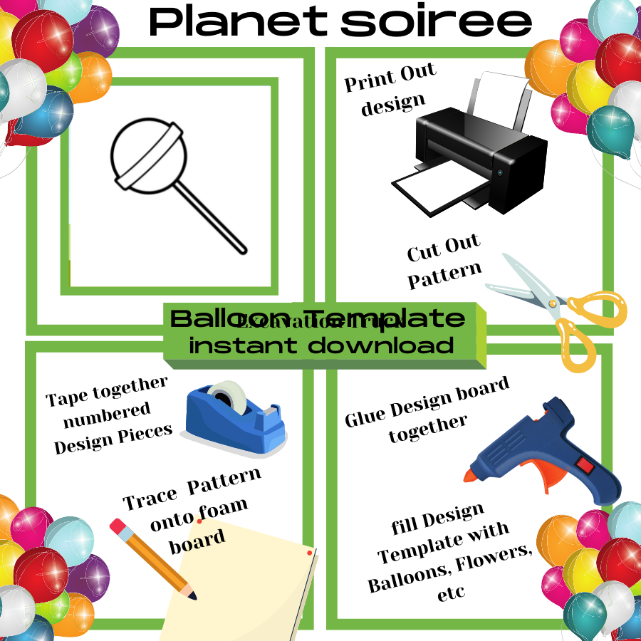 Lollipop Balloon Template