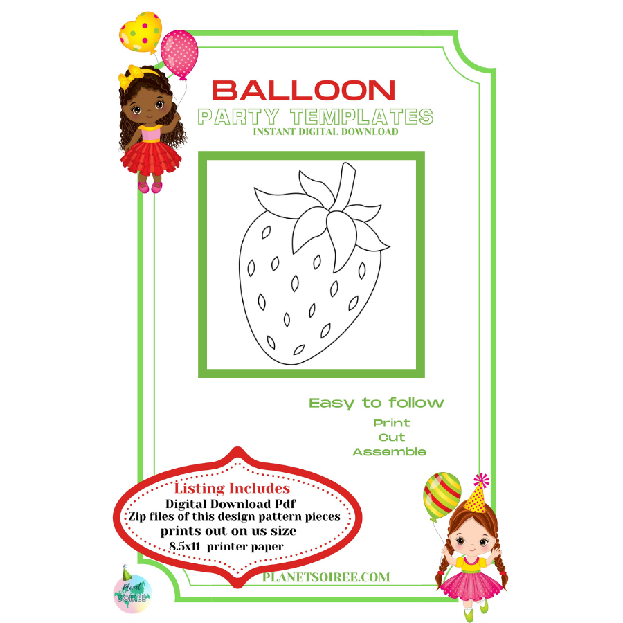 Strawberry Balloon Template