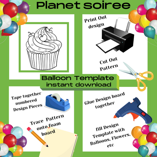 Cupcake Balloon Template