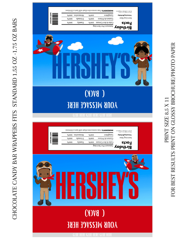 Hersey candy bar wrapper template