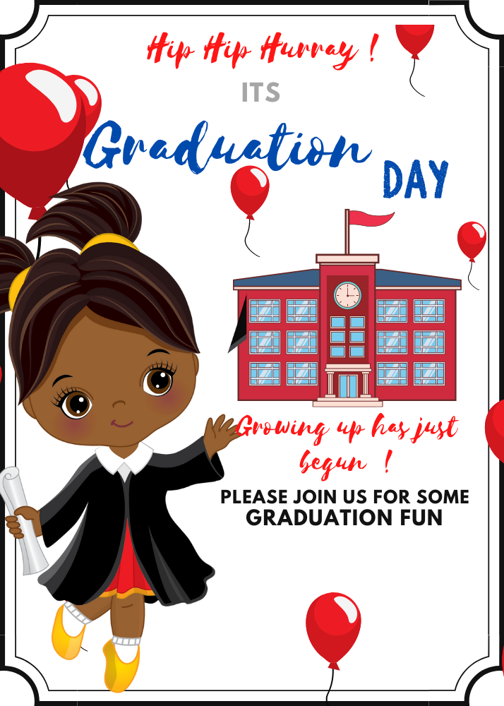 Hip Hip Hurray Its Graduation Day Invite