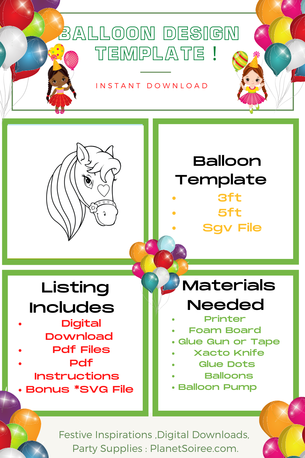 Pony Balloon template