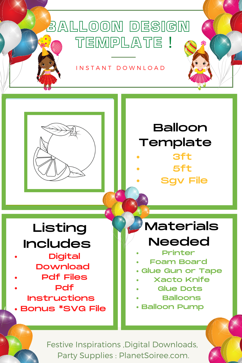 Orange Balloon template