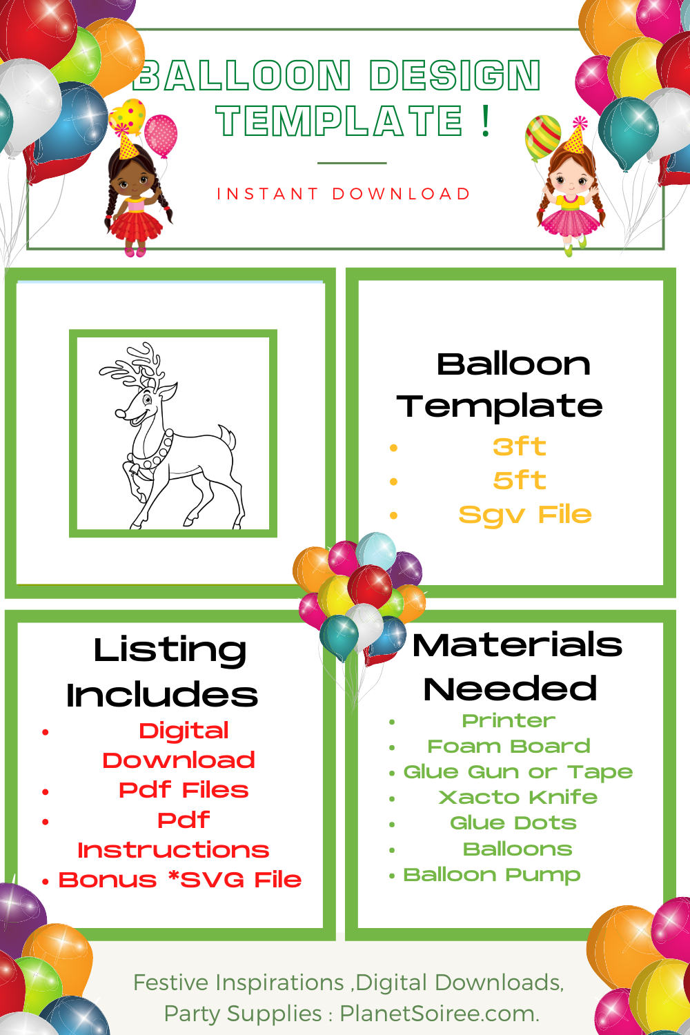 Reindeer Balloon Template