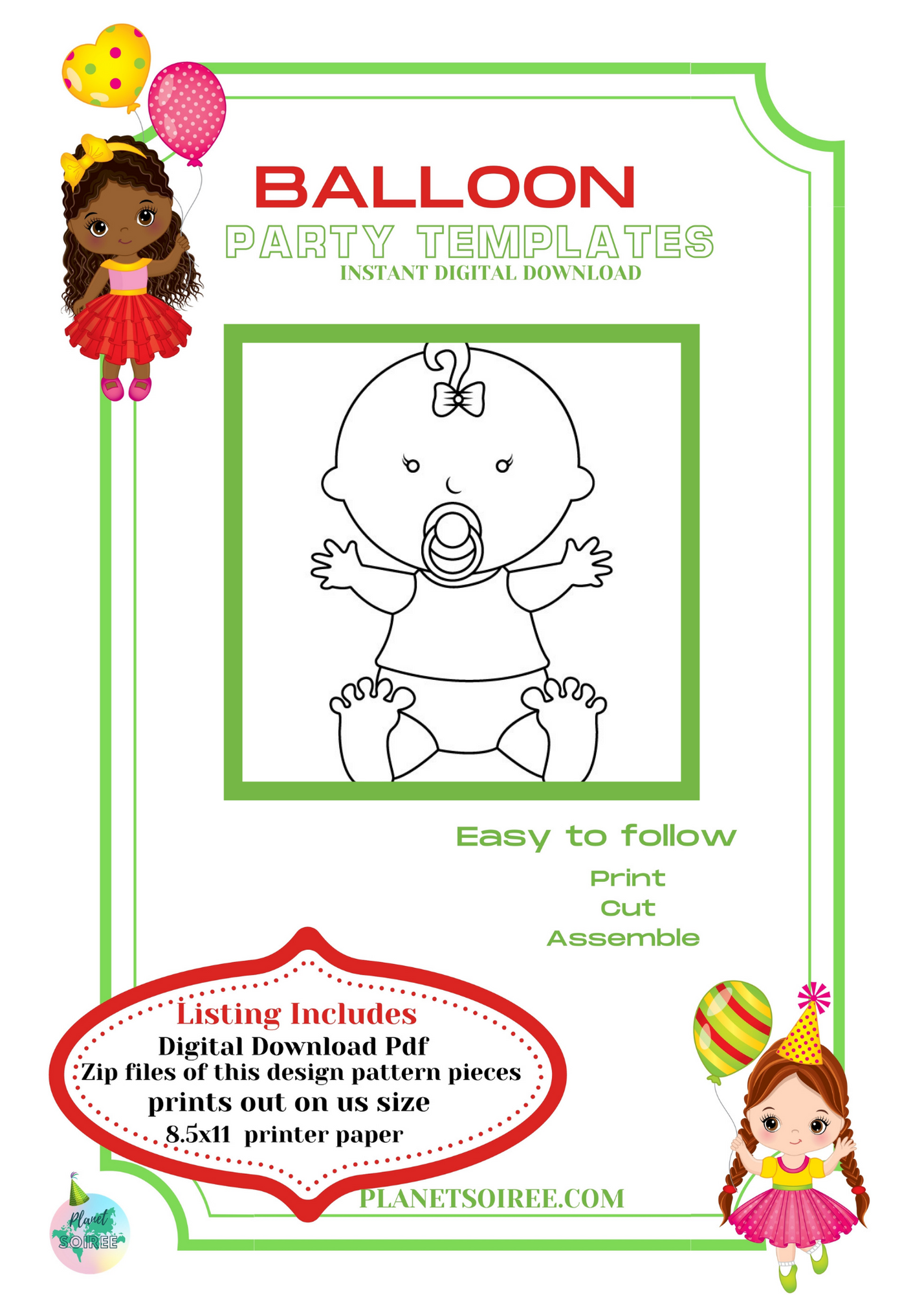 Baby Mosaic Template