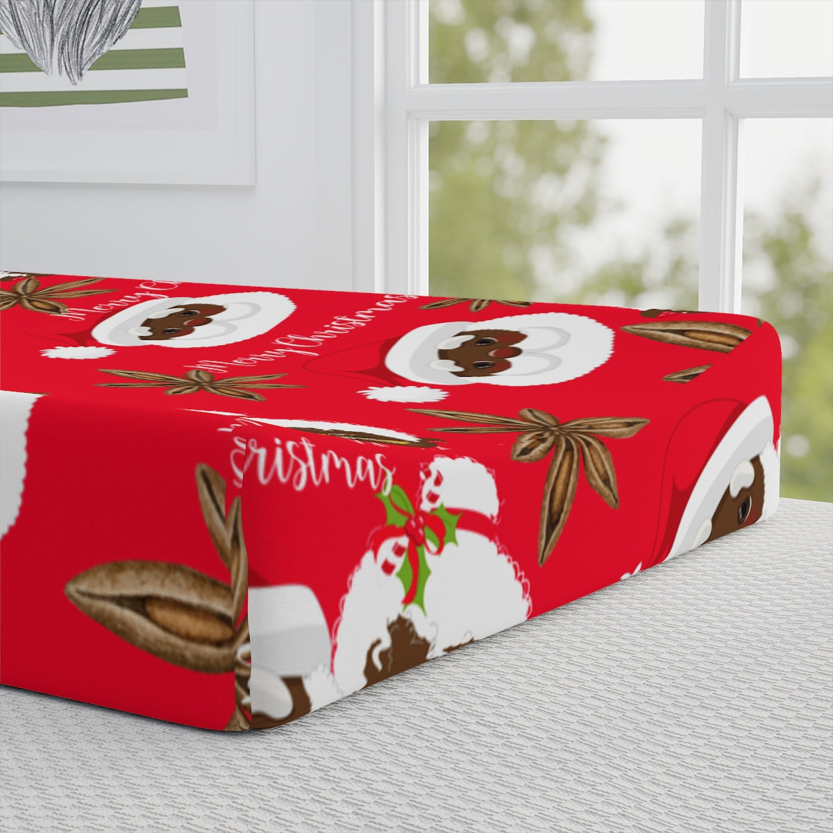 Mrs and Mrs Clifford Claus Baby Changing Pad Cover