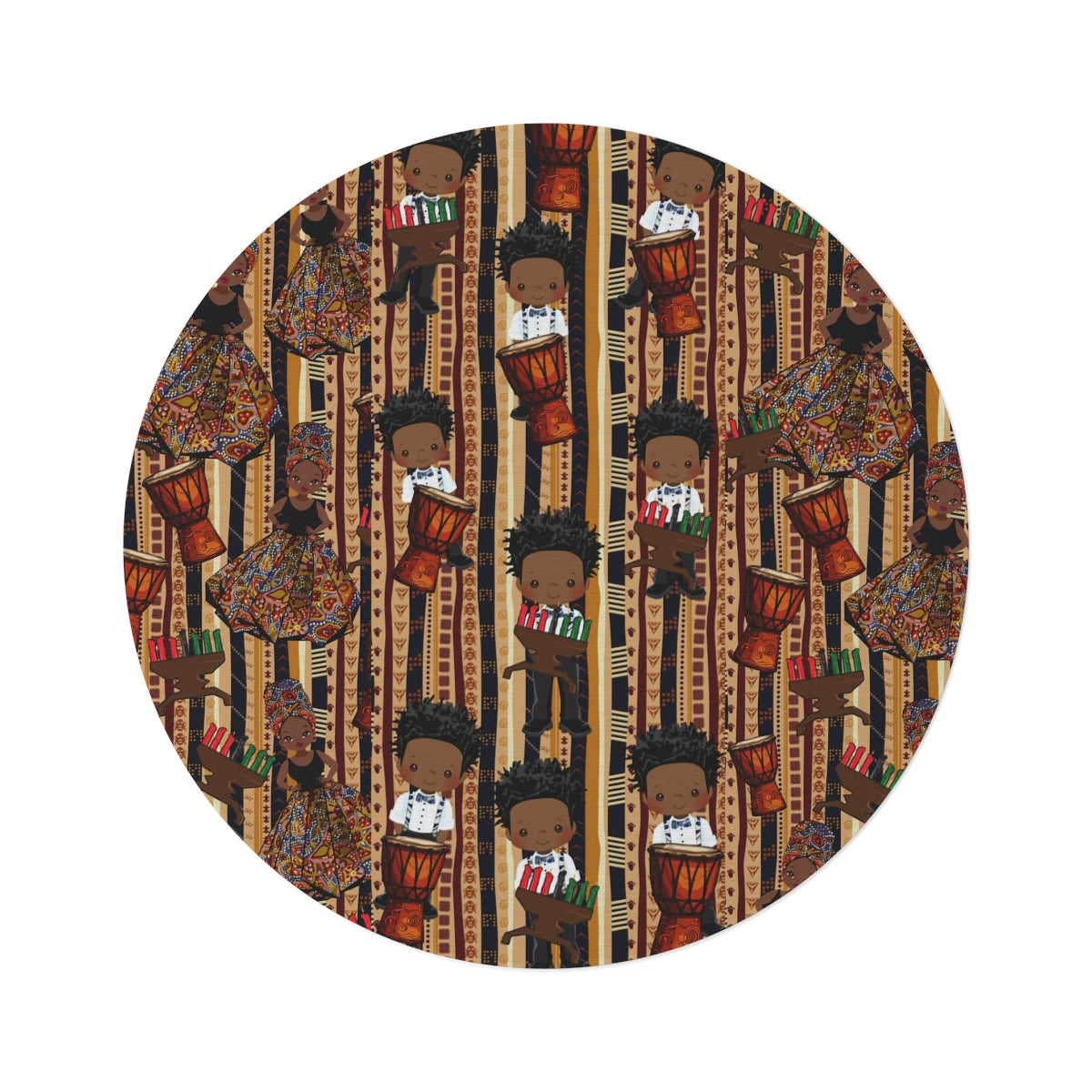 Kwanza Kente Cloth Heritage Round Rug