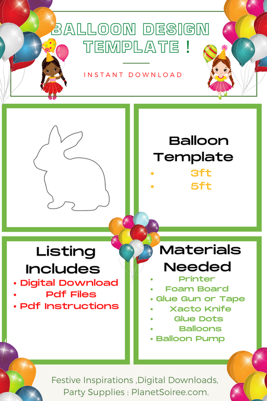 Easter Bunny silhouette Mosaic Template