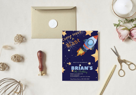 space party invitations