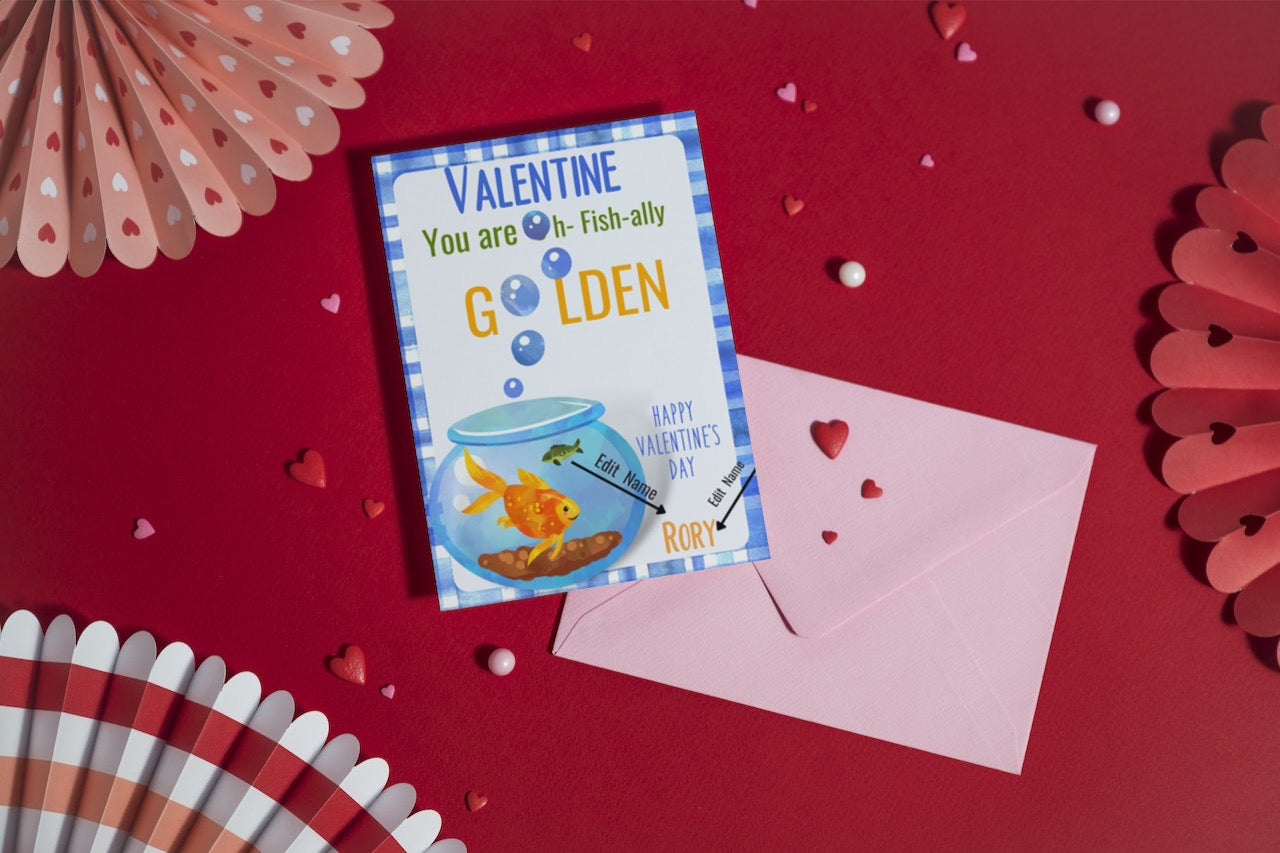 Happy Valentine's Day! This listing is for PRINTABLE Valentines in a GOLDFISH theme.