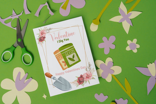 PRINT YOUR OWN I Dig You Gummy Worm Valentine's Day Treat Tags Cards Digital Download