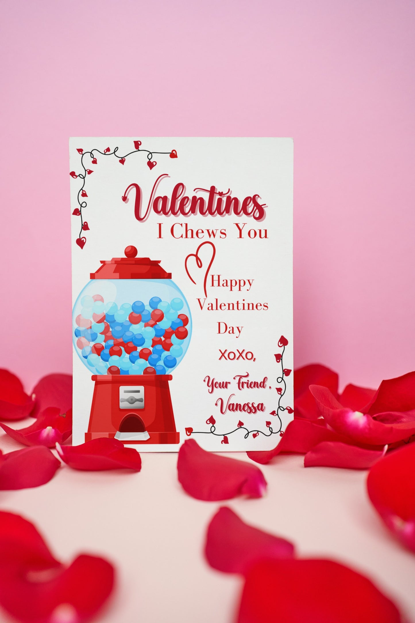 Printable Gumball Machine Valentines, Instant Download I Chews You Valentine's Day, School Kids Valentines